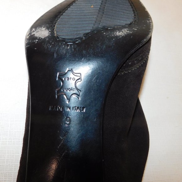 Aquatalia By Marvin K Made In Italy Suede Leather Heels Size 9 Slip On Western - Picture 12 of 12